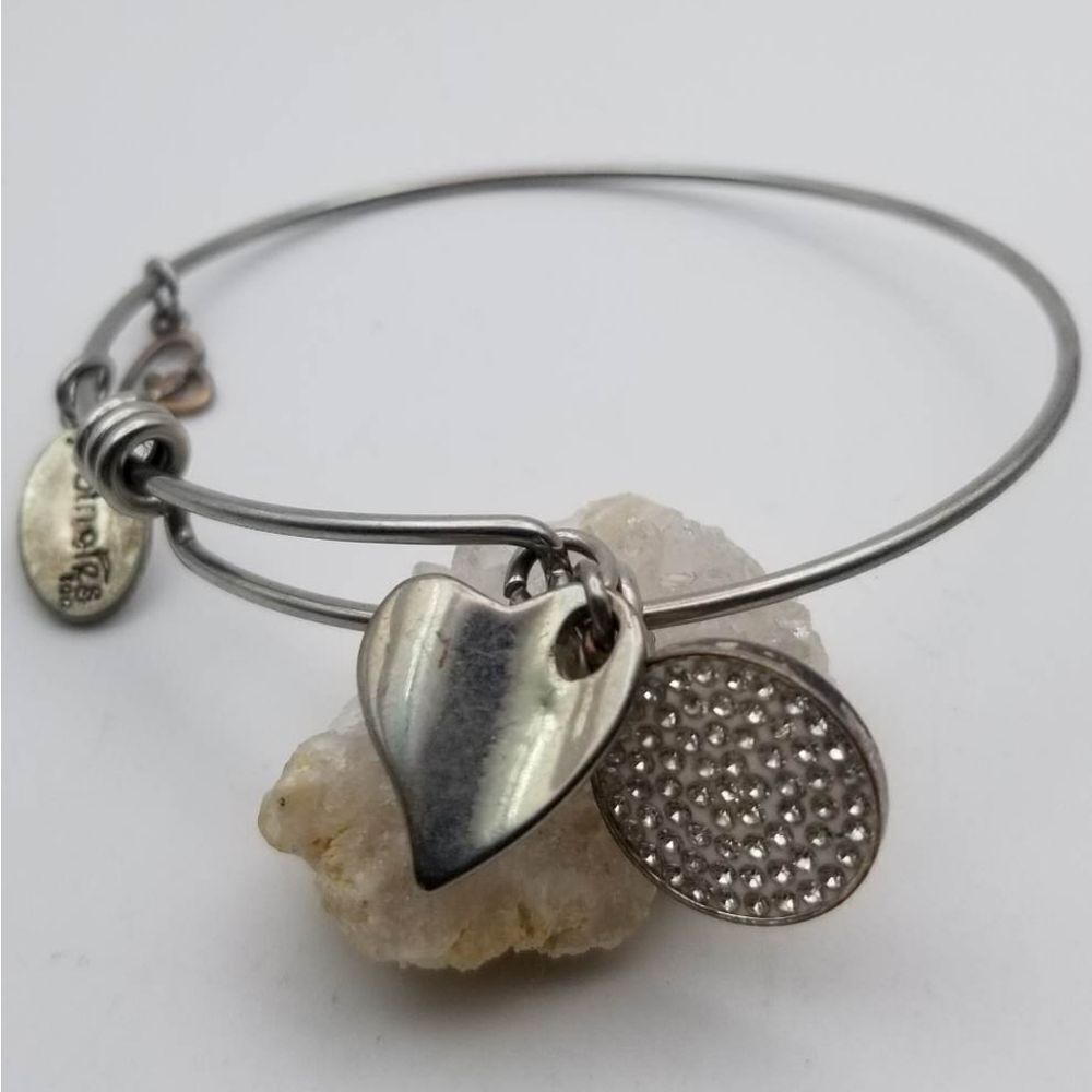 Silver aged‎ heart charm. Bracelet